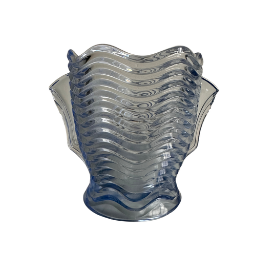 VS020 WAVY BLUE GLASS VASE