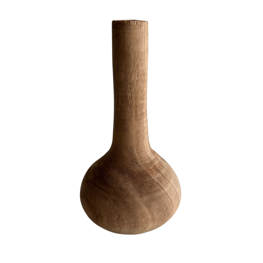 VS021 TAPERED CARVED WOOD VASE