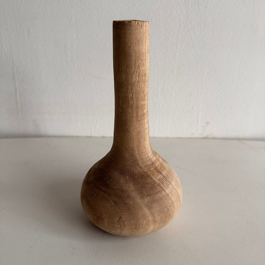 VS021 TAPERED CARVED WOOD VASE
