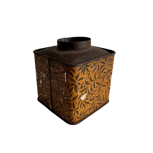 VS023 DISTRESSED FLORAL TIN VASE