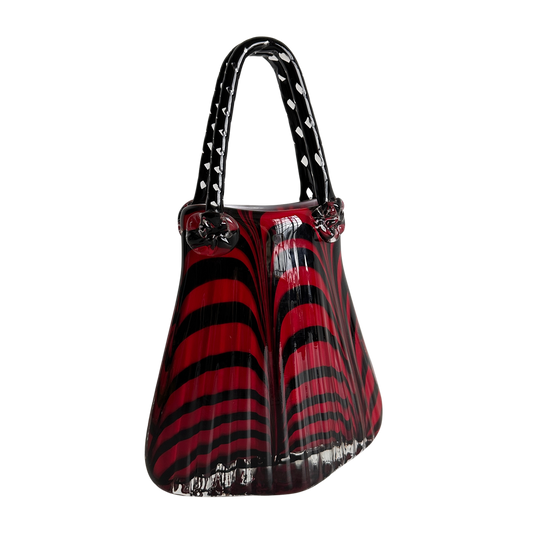 VS029 RED HANDBAG GLASS VASE