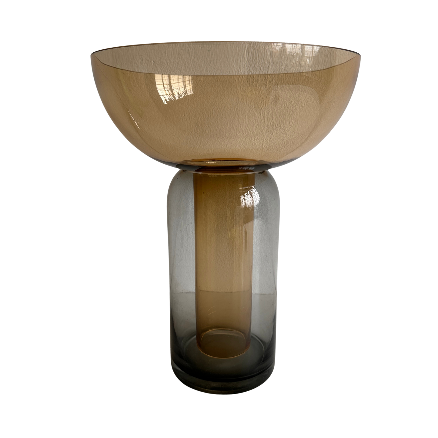 VS031 SMOKED AND AMBER GLASS VASE