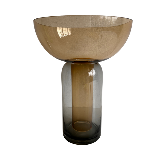 VS031 SMOKED AND AMBER GLASS VASE