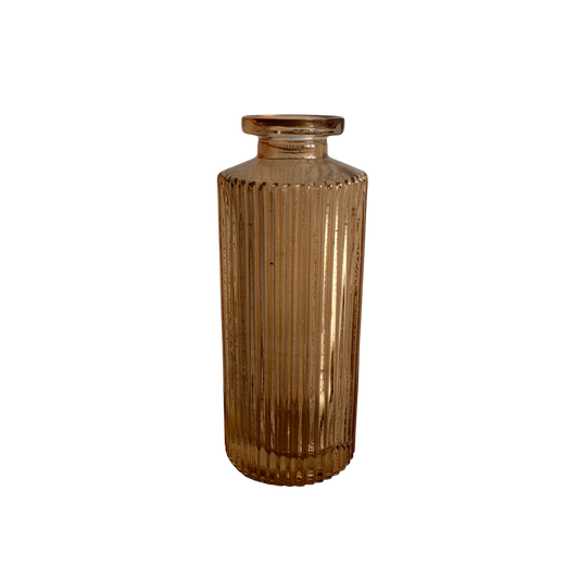 VS033 CATHER FLUTED ROSE GLASS VASE