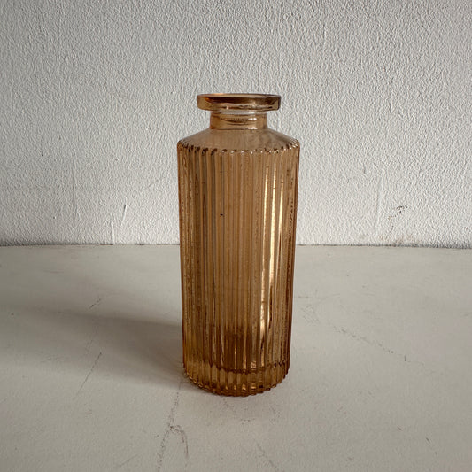 VS033 CATHER FLUTED ROSE GLASS VASE
