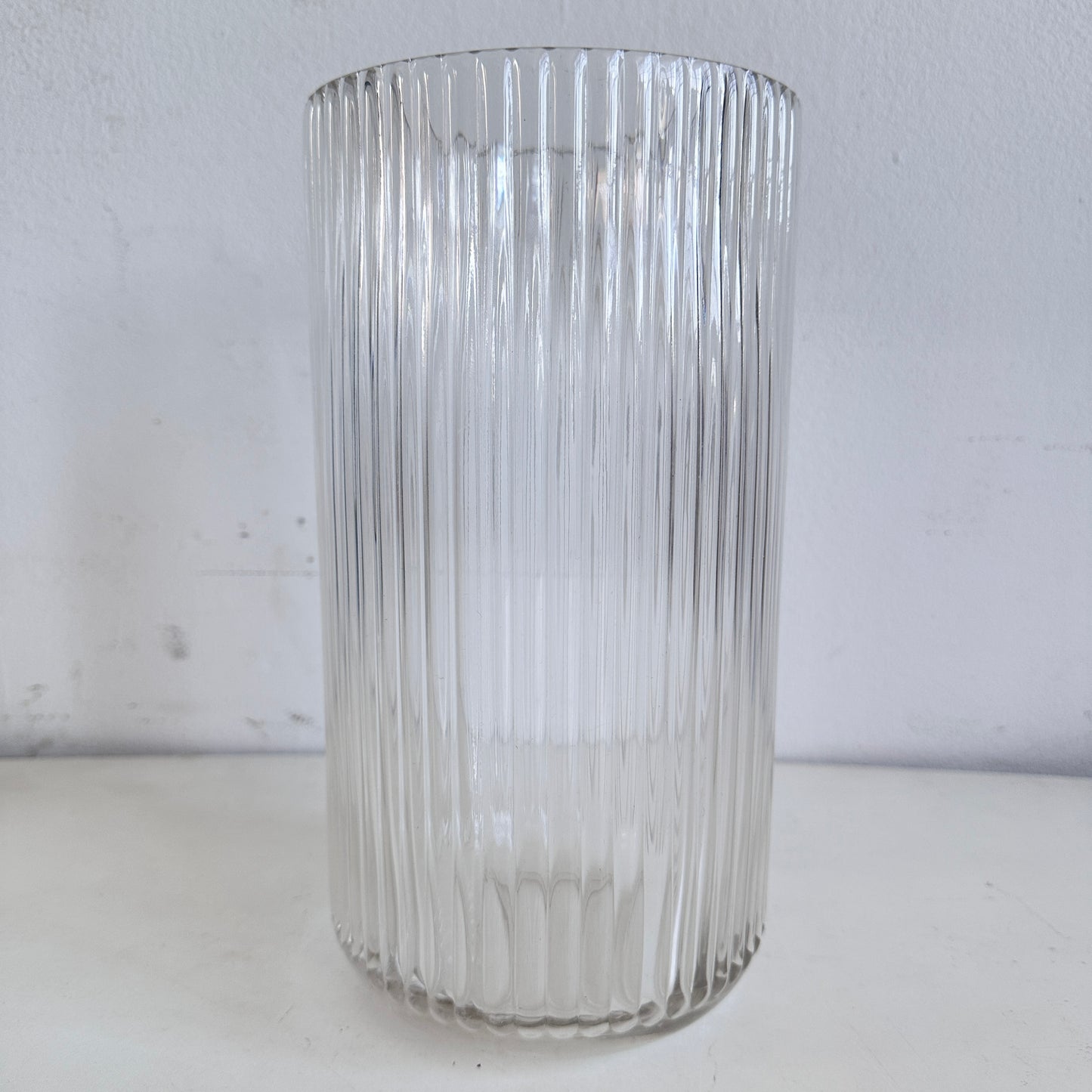 VS044 FLUTED CLEAR GLASS TALL VASES