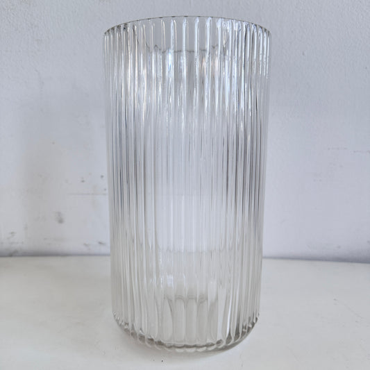 VS044 FLUTED CLEAR GLASS TALL VASES