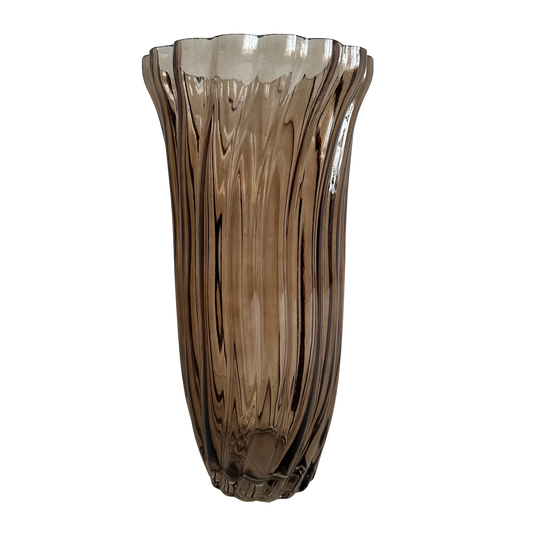 VS045 TALL SMOKED SWIRL VASE
