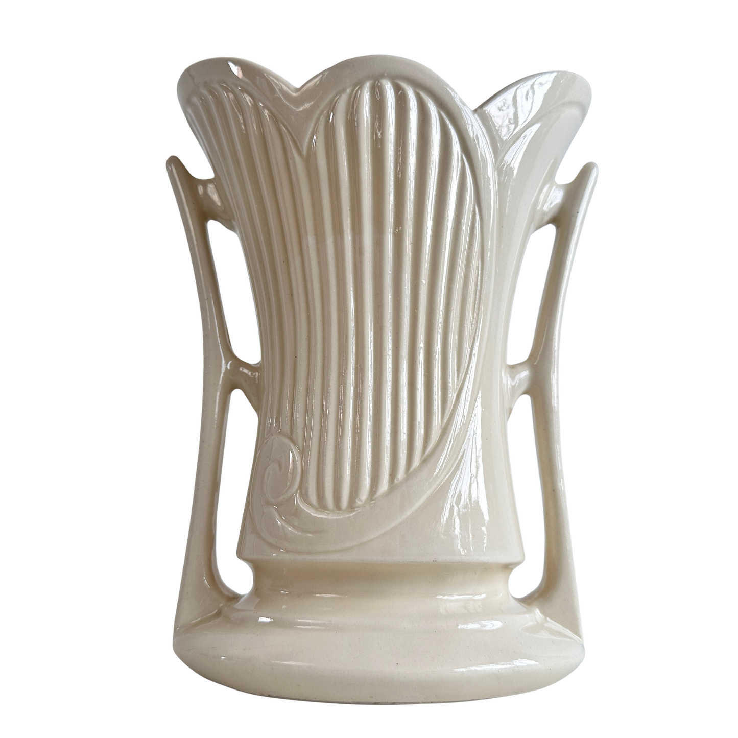 VS052 CREAM ART DECO VASE