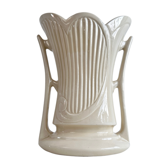 VS052 CREAM ART DECO VASE