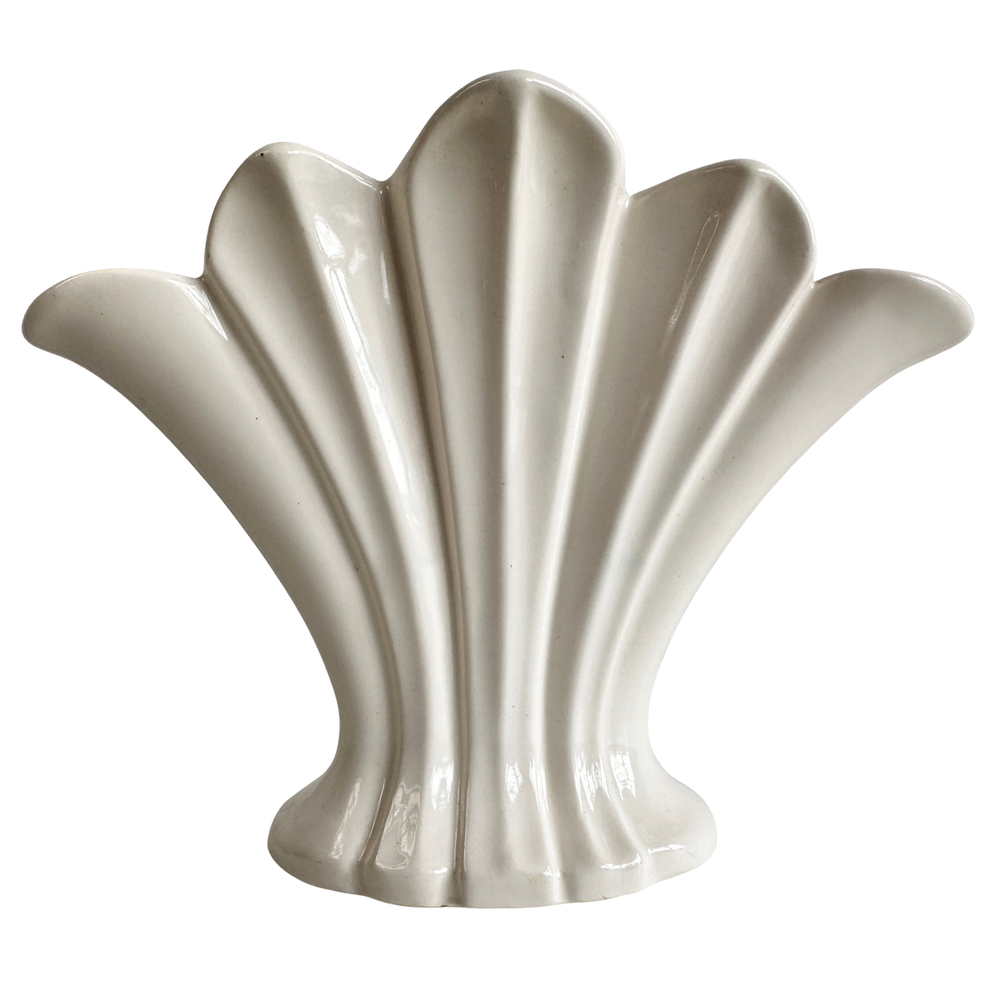 VS055 CREAM 80'S DECO VASE