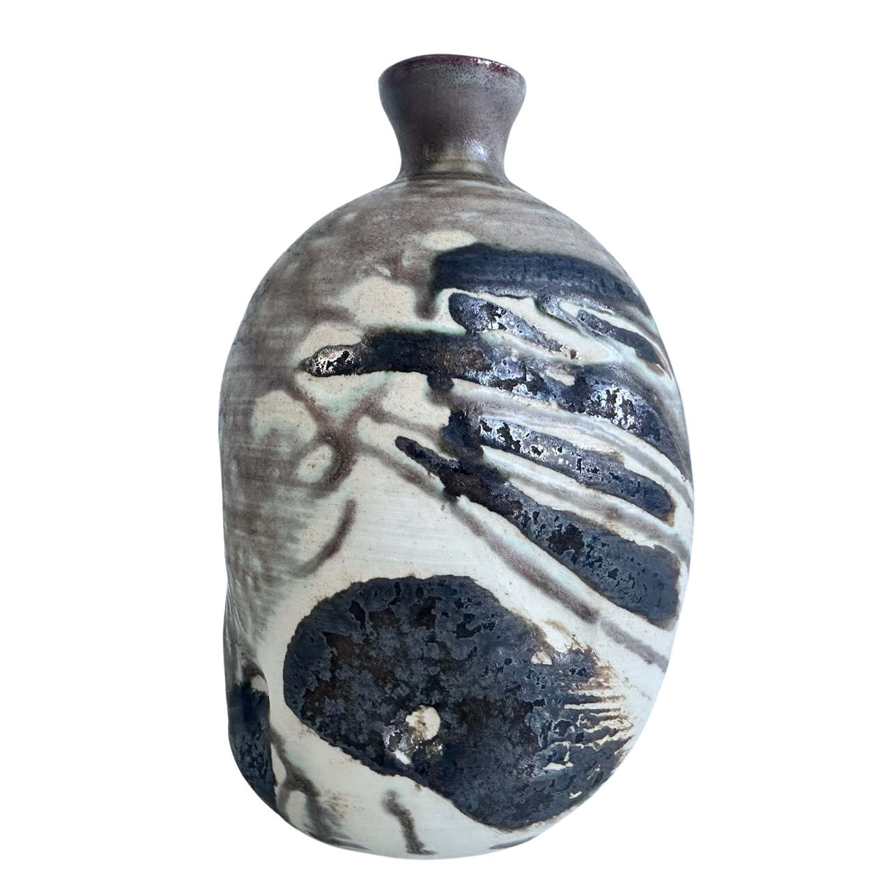VS061 NEUTRAL TONE ABSTRACT SWIRL VASE