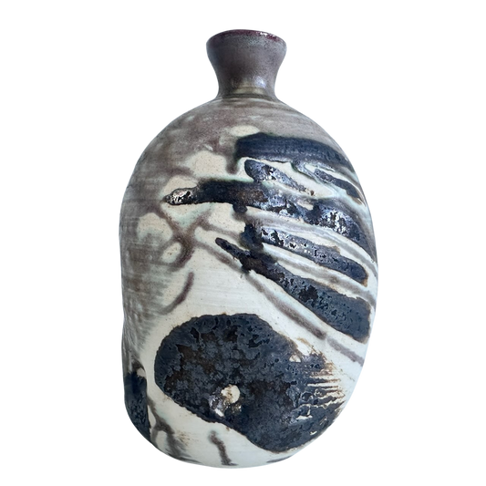 VS061 NEUTRAL TONE ABSTRACT SWIRL VASE
