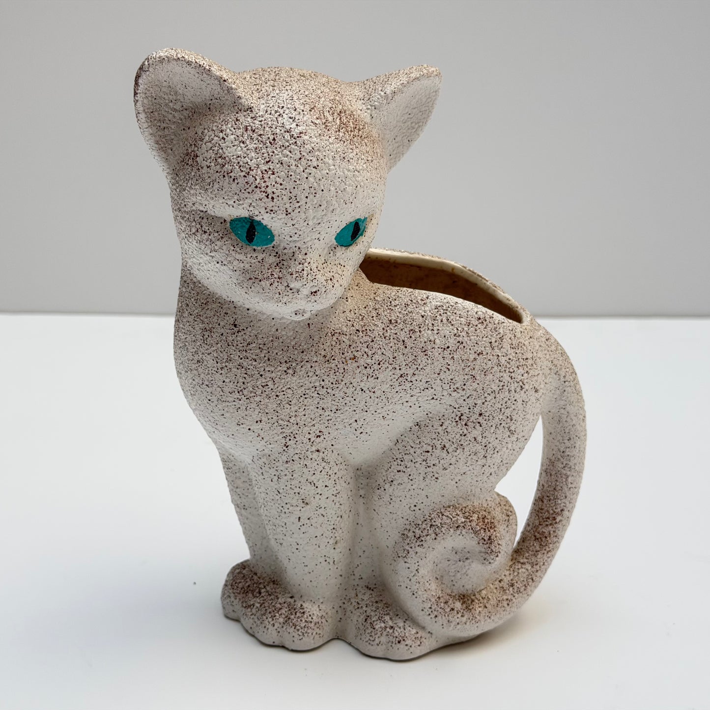 VS072 SPECKLED  CERAMIC CAT VASE
