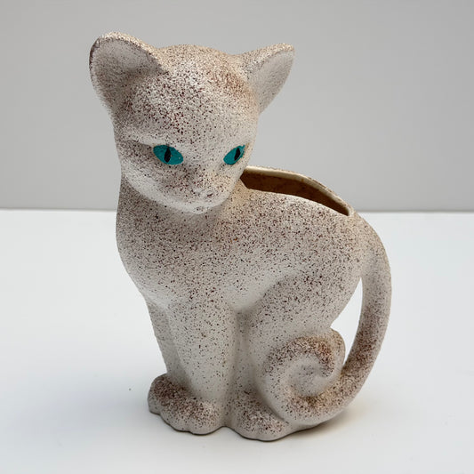 VS072 SPECKLED  CERAMIC CAT VASE