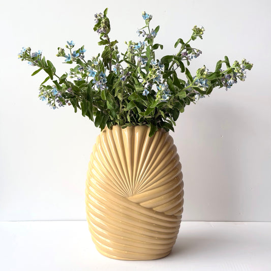 VS077 LARGE ART DECO CERAMIC CREAM VASE