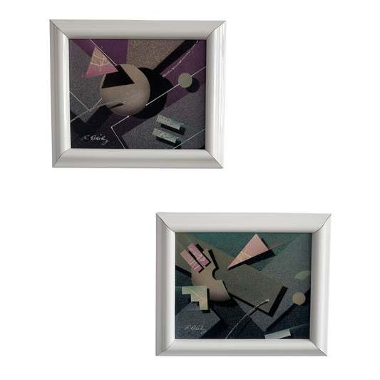 WD007 PAIR OF CLINT EAGAR STYLE 80'S FRAMED PAINTINGS