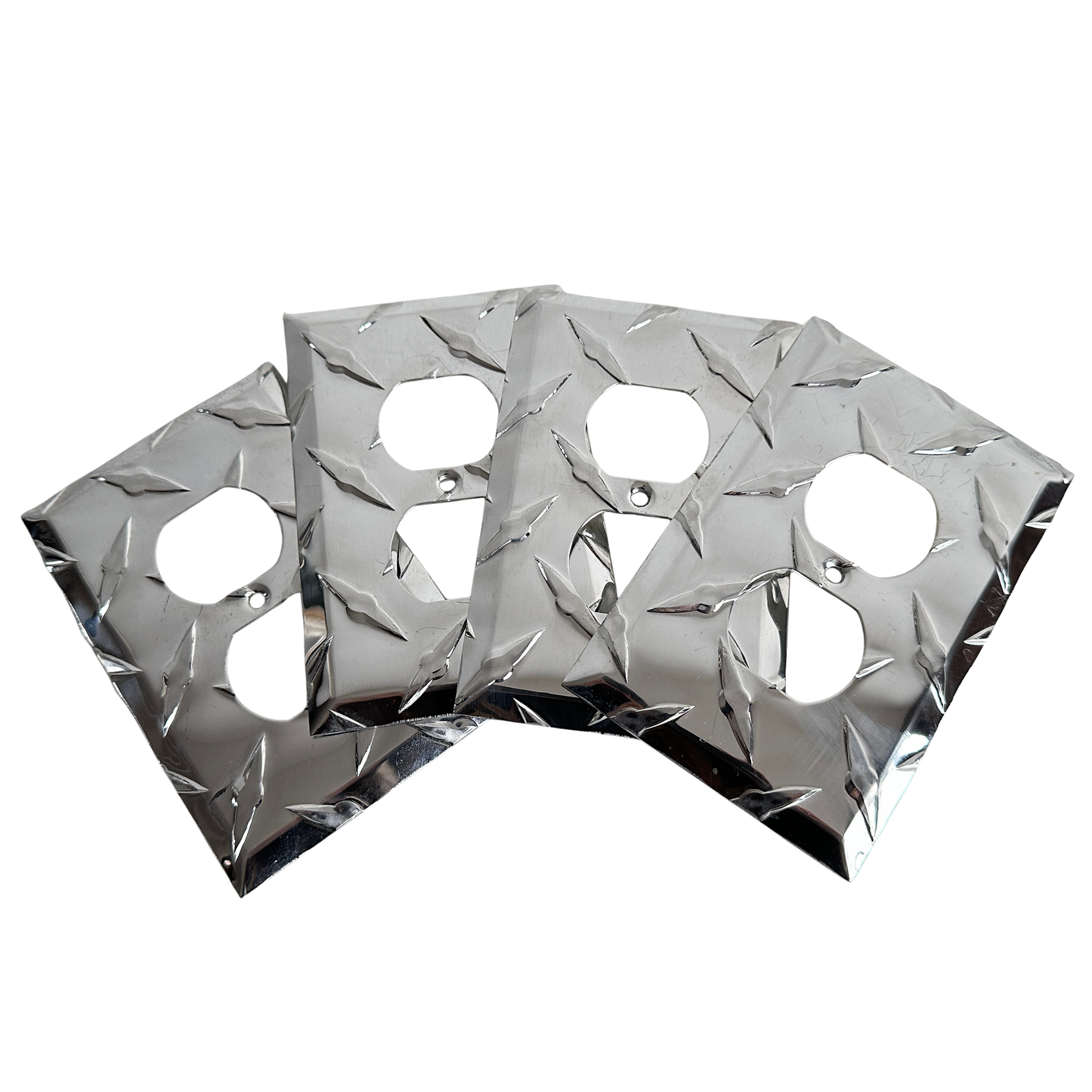 WD012 SET OF 4 CHROME DIAMOND PLATED SWITCH PLATE