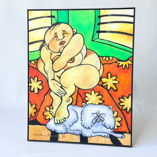 WD024 EXPRESSIONIST ART FRAMED PAINTING