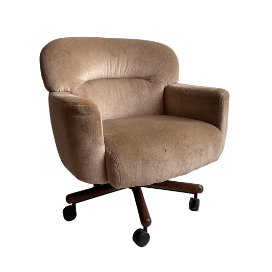 CH046 BULBOUS BEIGE ROLLING HOME OFFICE CHAIR