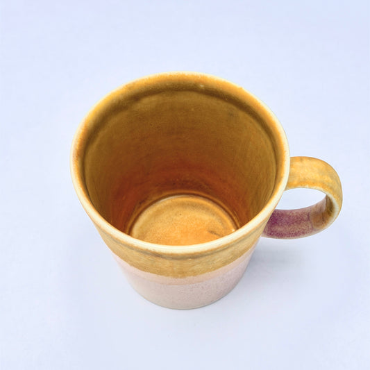 TT013 YELLOW & PINK CERAMIC COFFEE MUG