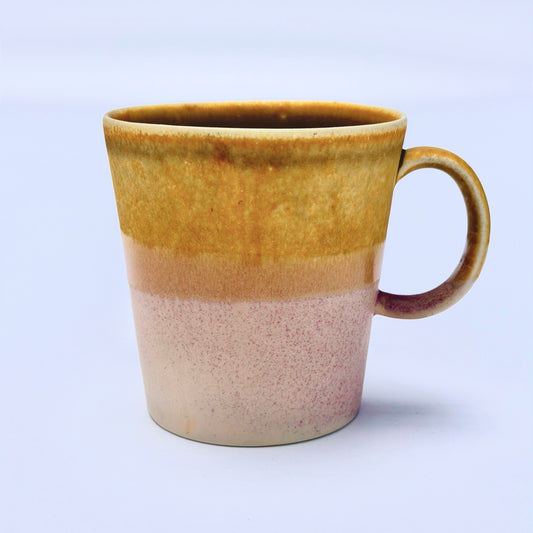 TT013 YELLOW & PINK CERAMIC COFFEE MUG