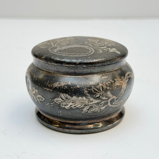 BB042 ANTIQUE SILVER POWDER BOX