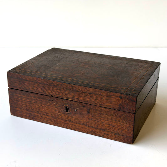 OB126 ANTIQUE WOODEN DESK TOP BOX