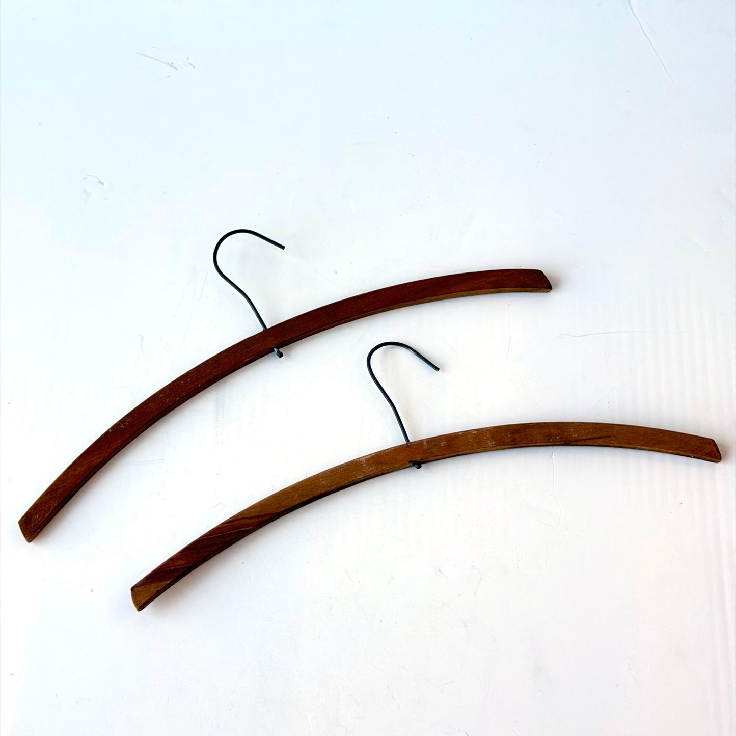 OB136 PAIR OF ANTIQUE WOOD CLOTHES HANGERS