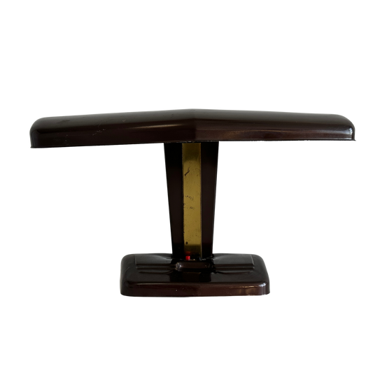 LI005 ART DECO BROWN AND GOLD METAL DESK LAMP